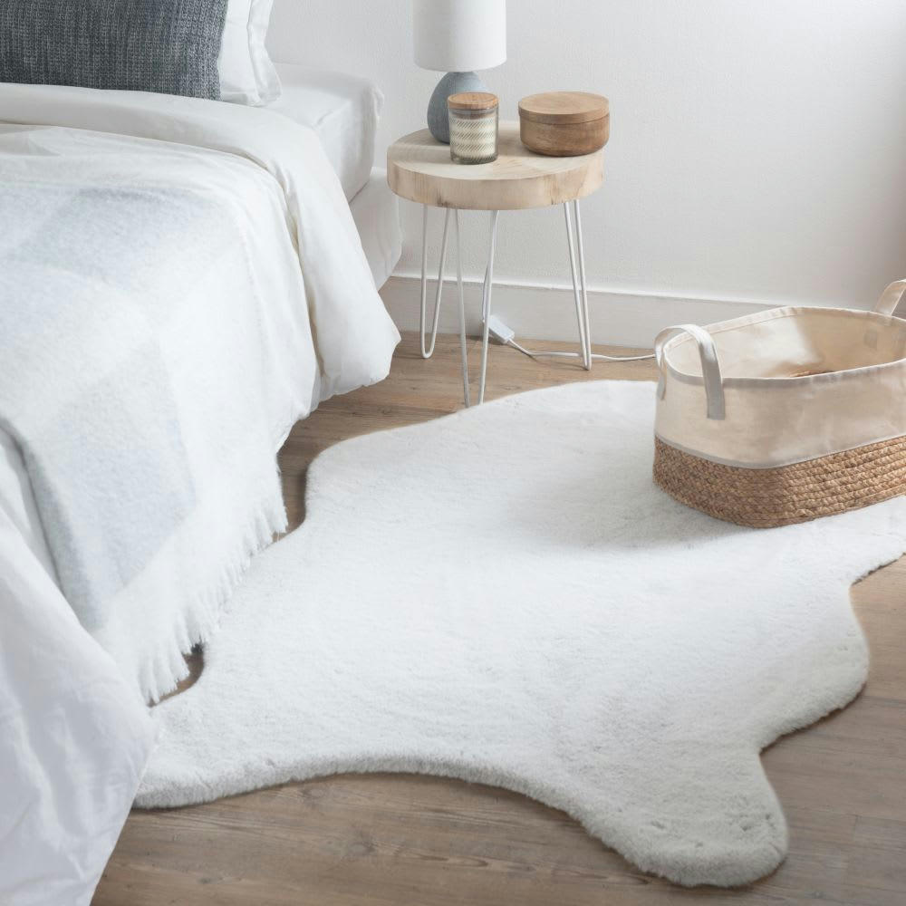 - Tapis imitation fourrure écrue 90x120