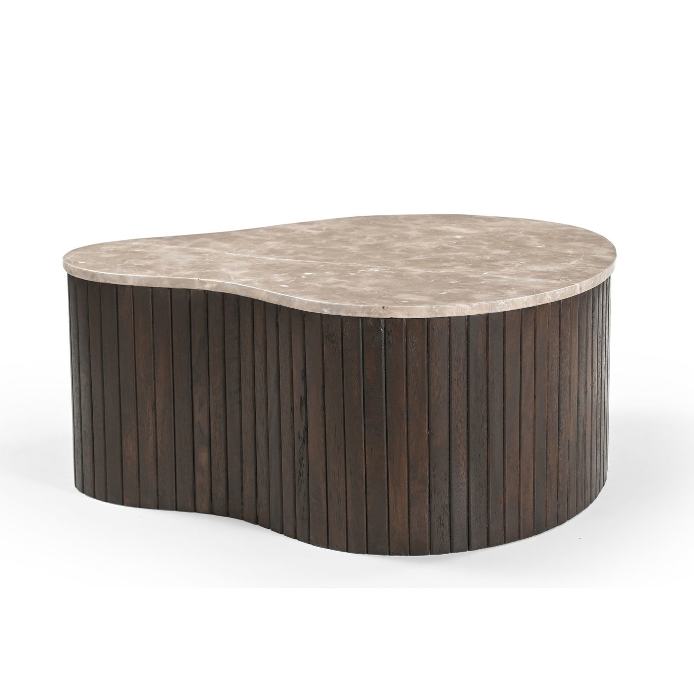 StarFurn - Salontafel Organisch Hout Marmer - 84x73x34cm - Nomi