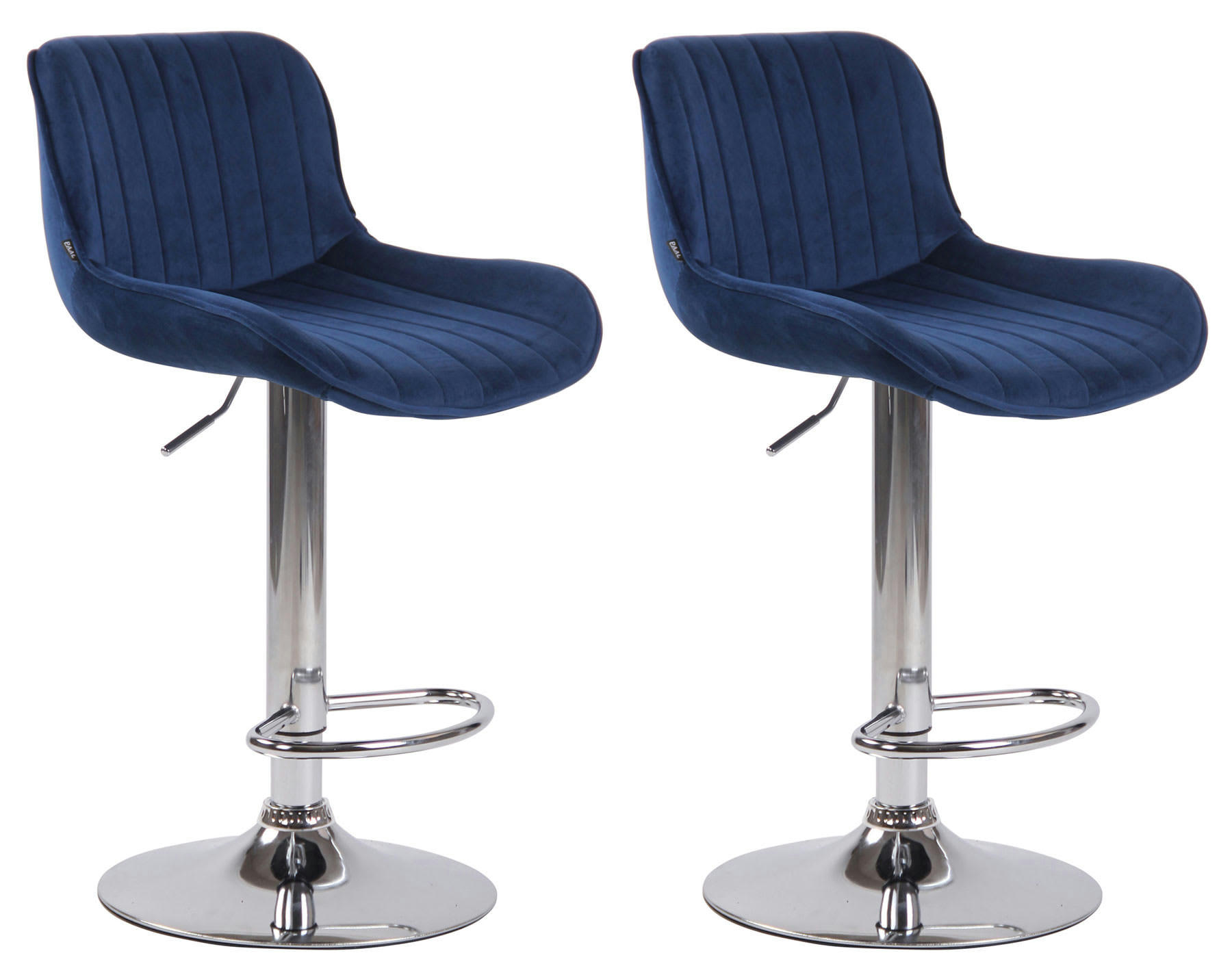 LENTINI - Lot de 2 tabourets de bar réglables en velours Bleu