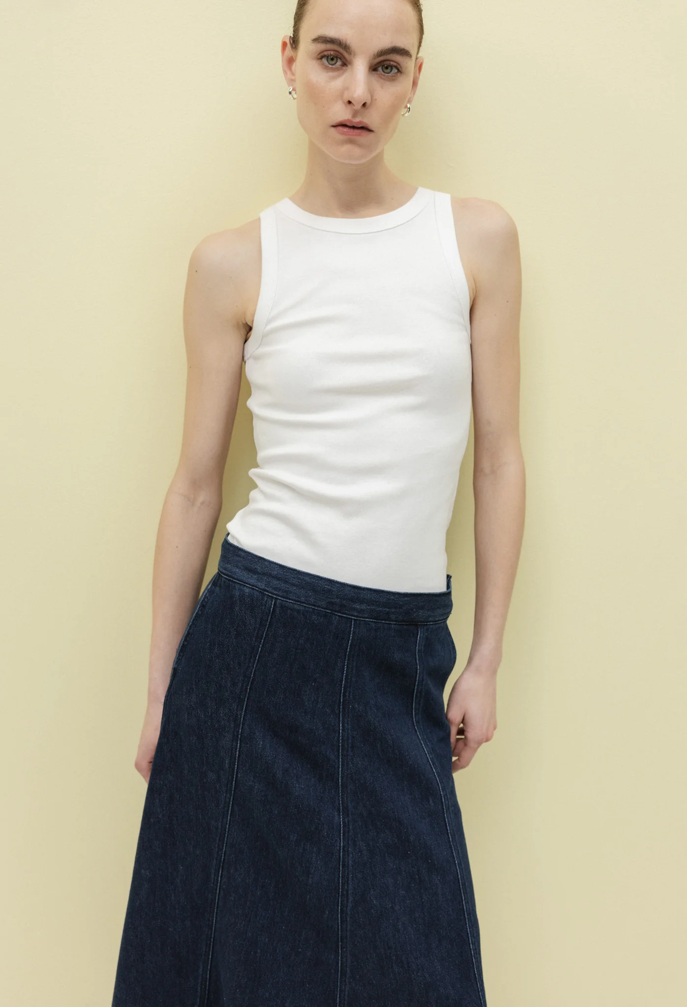 Mae Panel Skirt - Stone Indigo