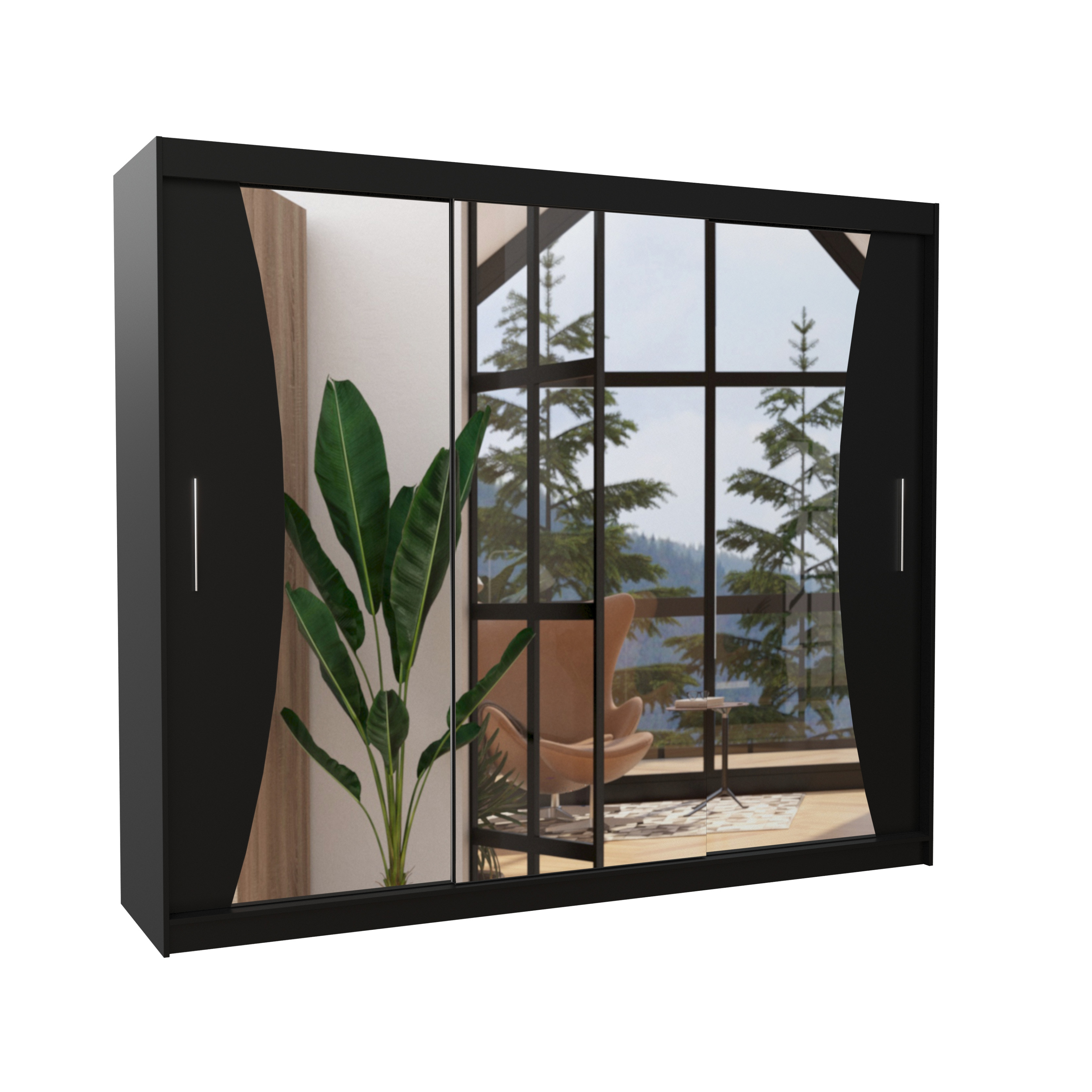 Szafa przesuwna z lustrem DIEGO 250 Black