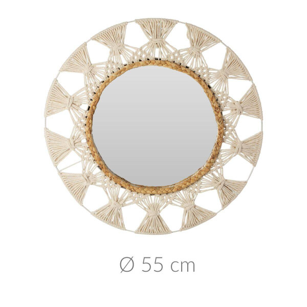 Lustro okrągłe makrama, Ø 55 cm
