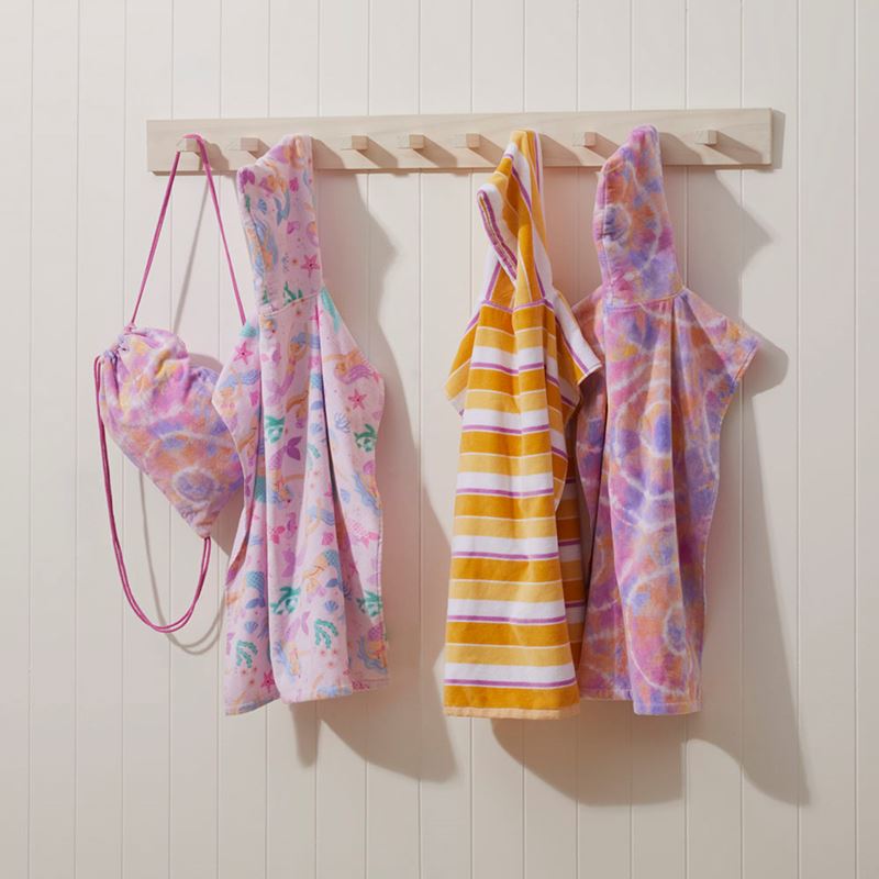 Kids Tie Dye Pink Terry Beach Bag