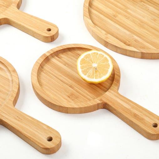 SOGA 2X Premium Blonde Wooden Serving Tray Paddle with Handle 11 inch