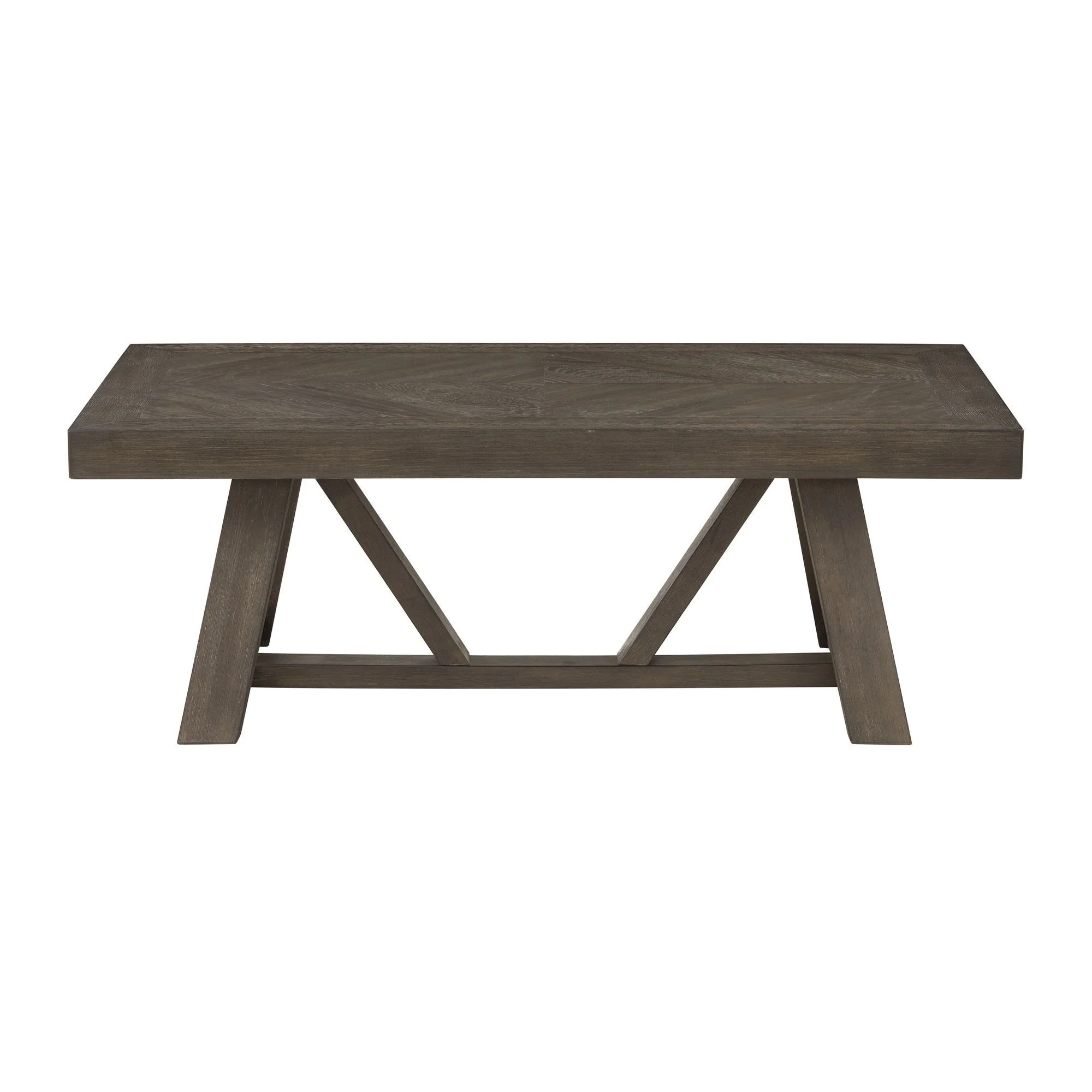 Hearst 52 Wide Coffee Table with Trestle-styled Base, Reclaimed Chevron