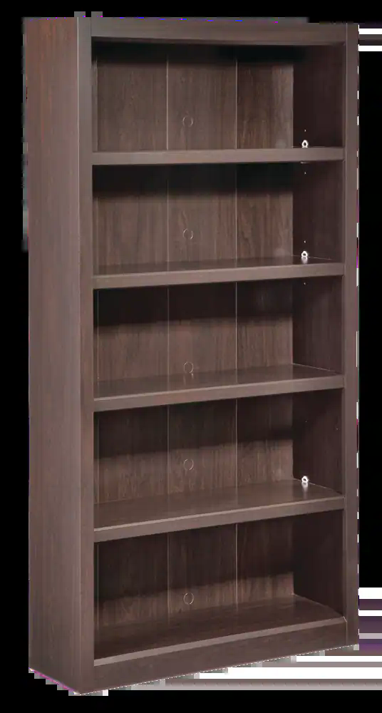 For Living  5-Tier Adjustable Shelf Bookcase, Jamocha Wood Finish