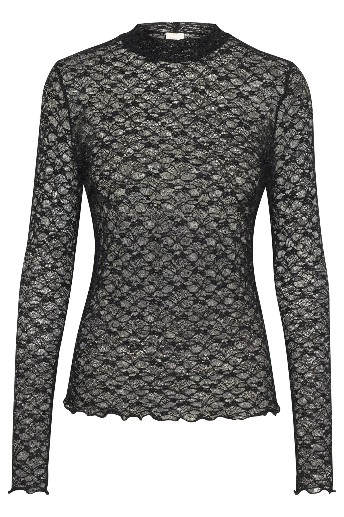 Kaffe KAjolia Long Sleeve Sheer Lace T-shirt