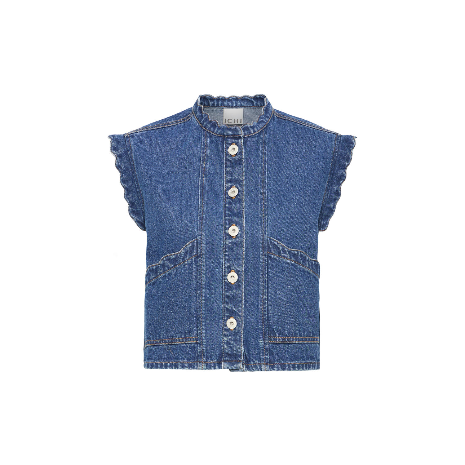 IHPALOU Wasitcoat, washed dark blue