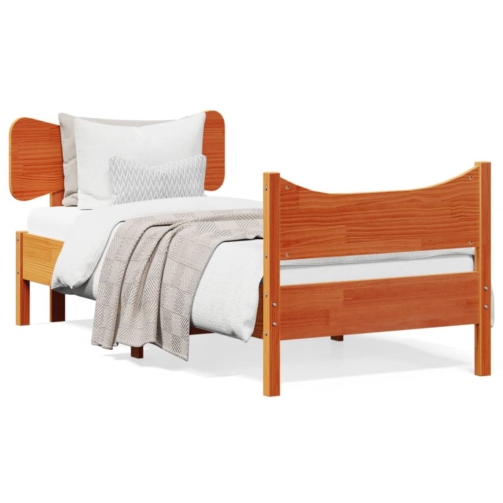 Łóżko Drewniane Rama Łóżka Sofa Brązowe Do Sypialni Pokoju 75x190 cm
