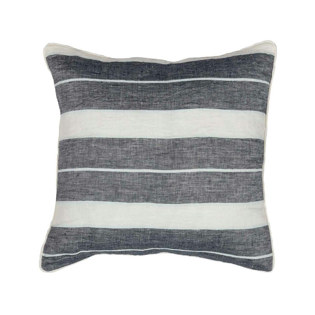 TEKSADA HORIZON - Coussin en lin/coton lavé  anthracite 45x45 cm