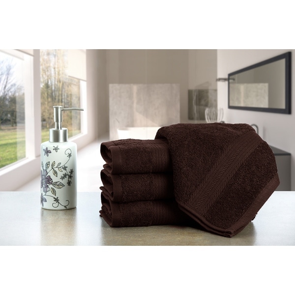 Luxurious Cotton 600 GSM Hand Towels by Ample Decor- Pack of 4 - 18 x 28 inch