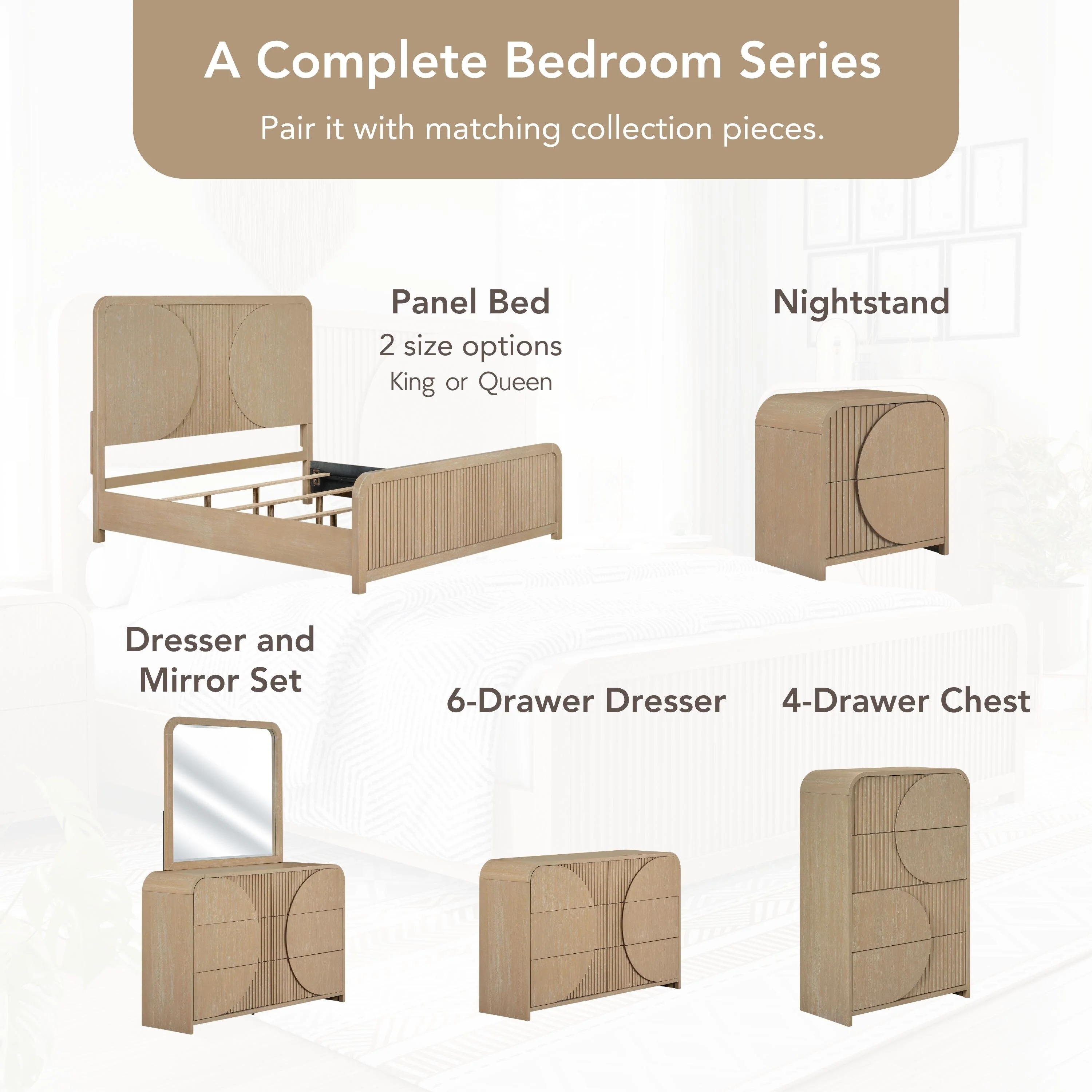 Furniture of America Adrienne Modern Natural Solid Wood 2-Drawer Nightstand With USB Ports