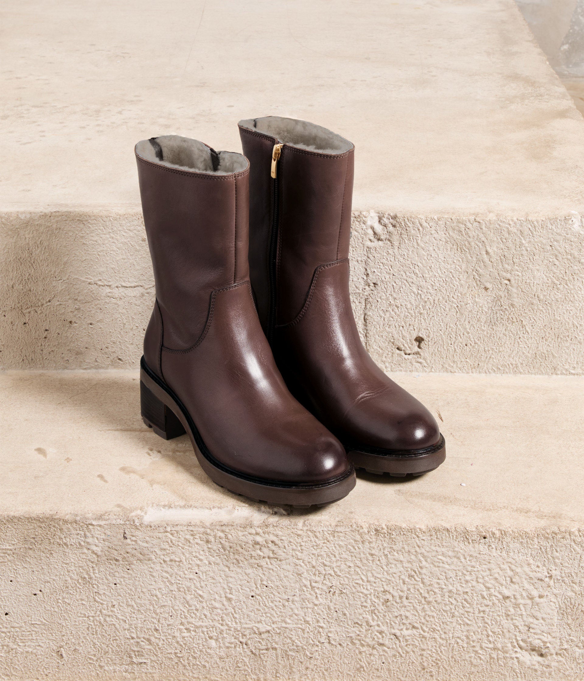Boots fourrées choco Tomette