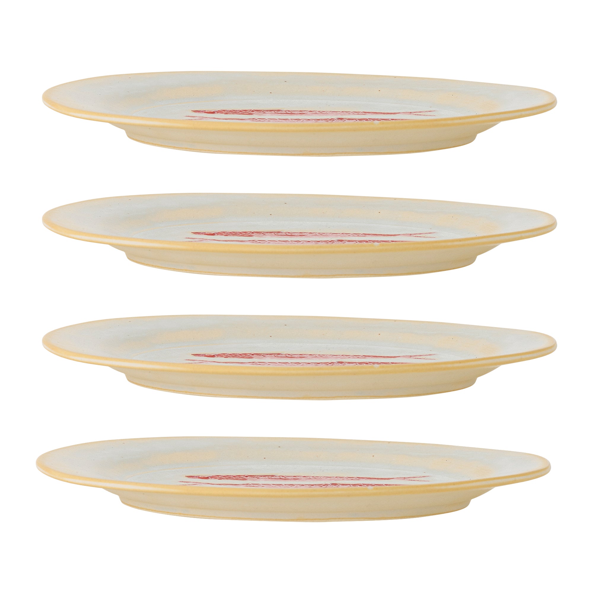 Bloomingville Hadden Dinerbord 4 st. - Ø 27,5 cm - Vissen / Rood