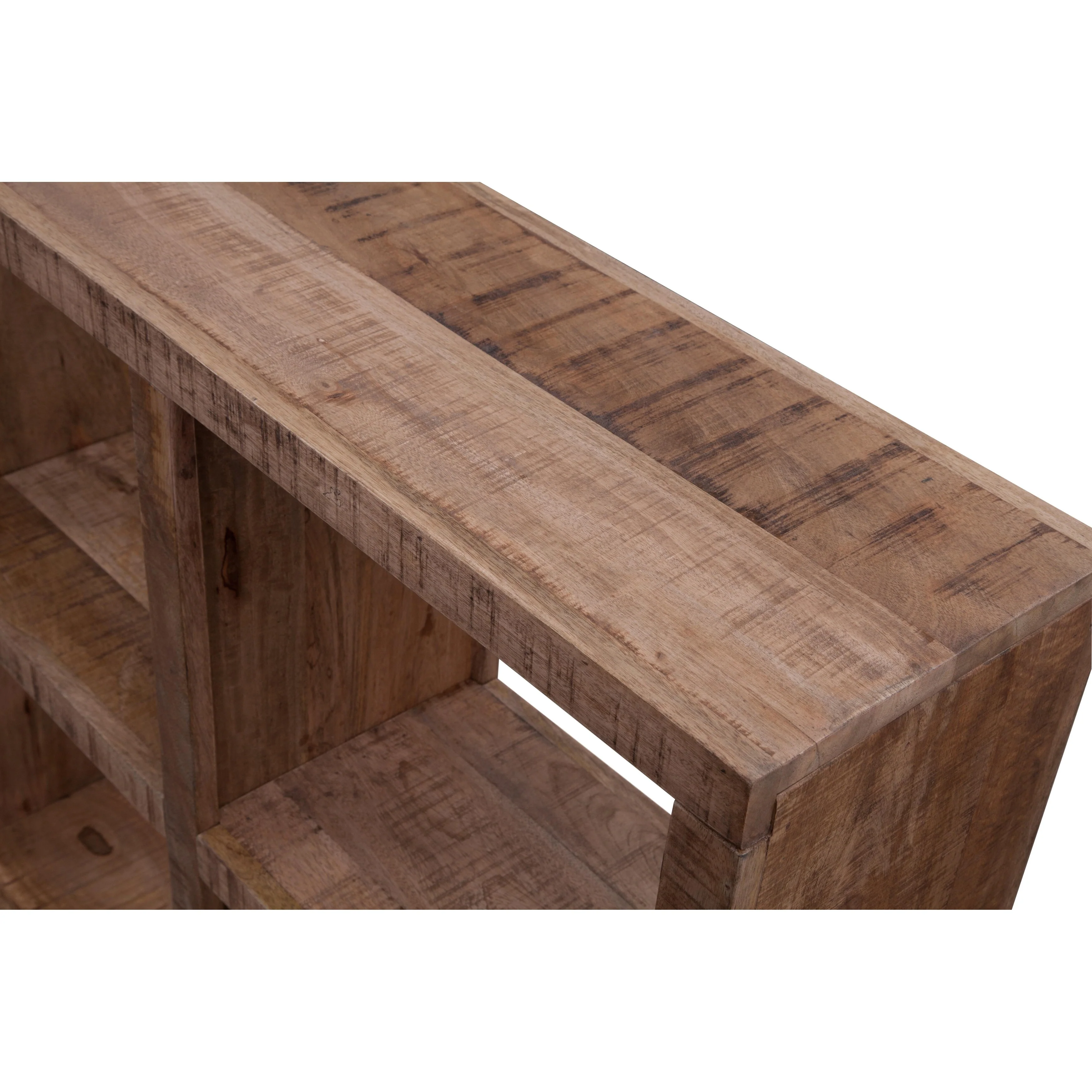 Jordan Brown Wood Open Shelf Console Bookcase