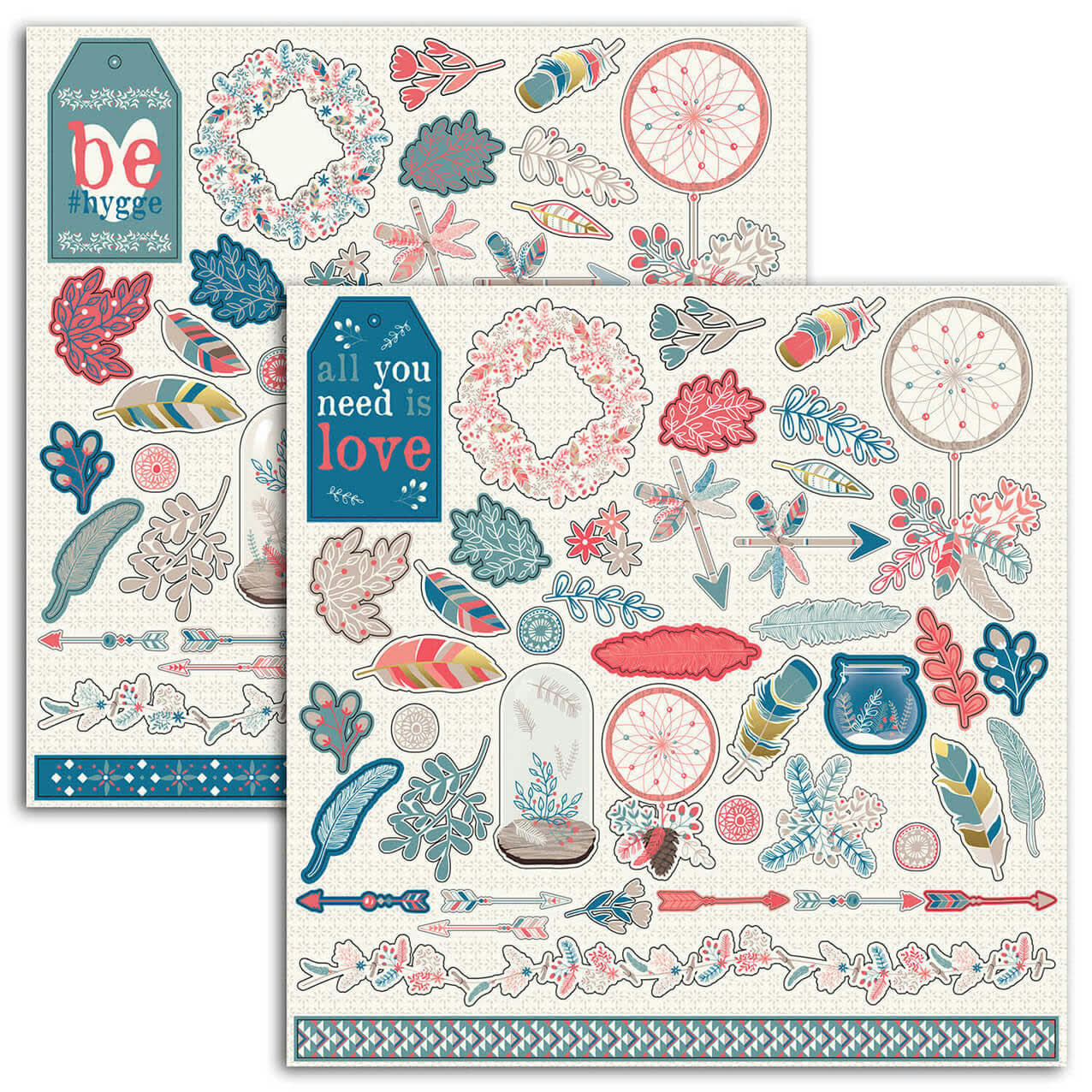 - Lot de 86 stickers hygge