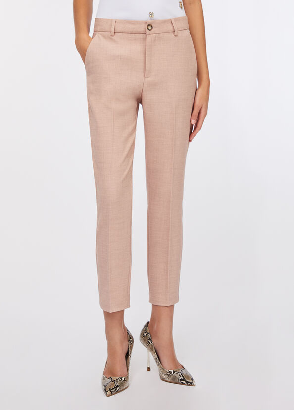 Pantaloni chino in tessuto m&eacute;lange