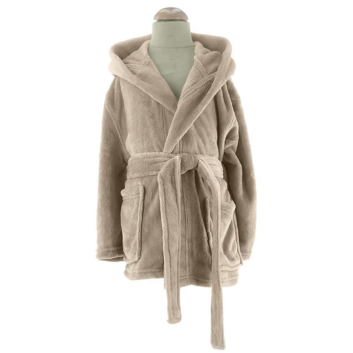 KOMO KIDS - Peignoir enfant polaire chaud à capuche  cashmere 08/10 ans