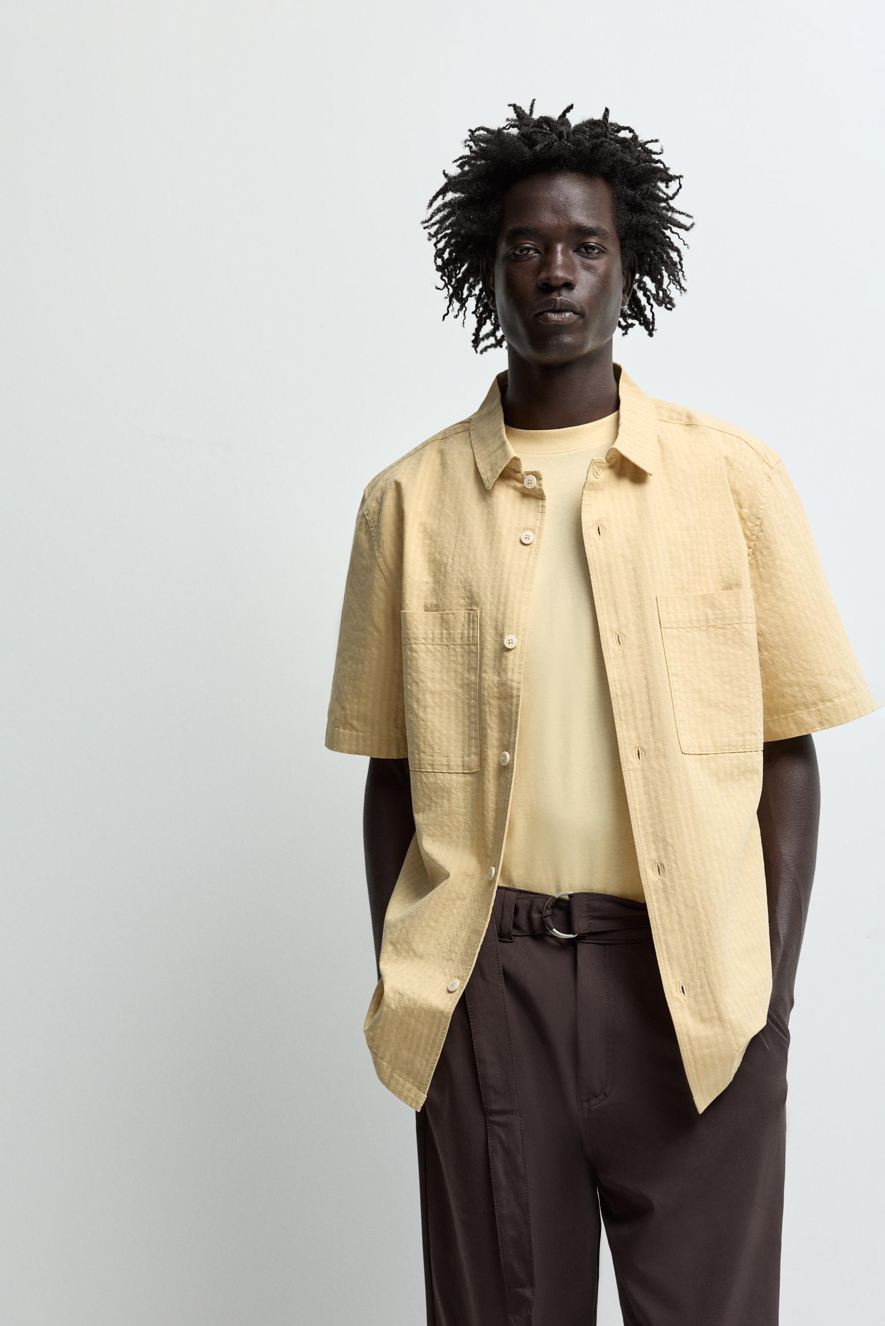 Camisa jacquard bolsillo