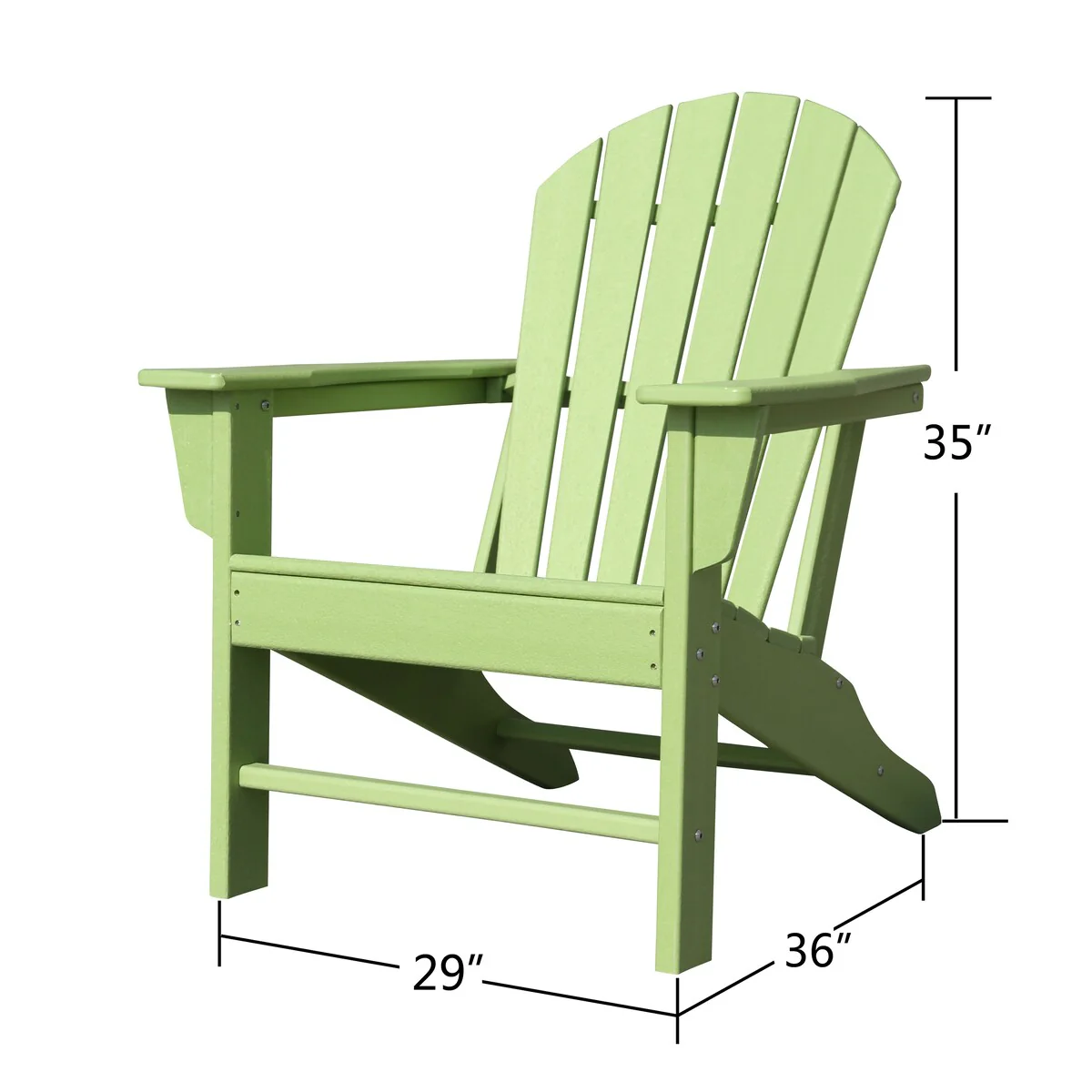 Aurora Decor Apple Green Plastic Outdoor Patio Adirondack Chair