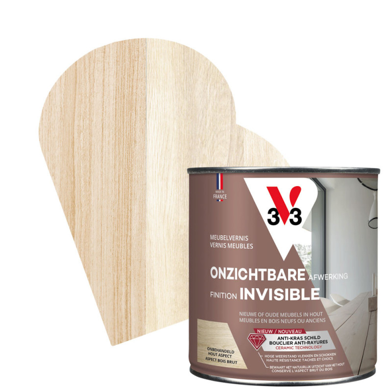 Vernis pour meubles Finition Invisible incolore mat 0,5 L V33