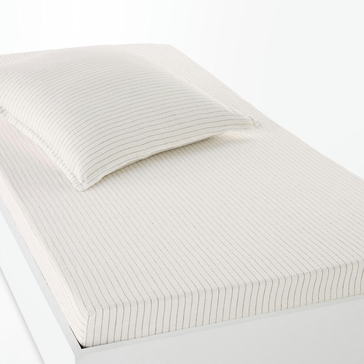 Drap housse en lin lavé bonnet 30 cm, Linot Rayé