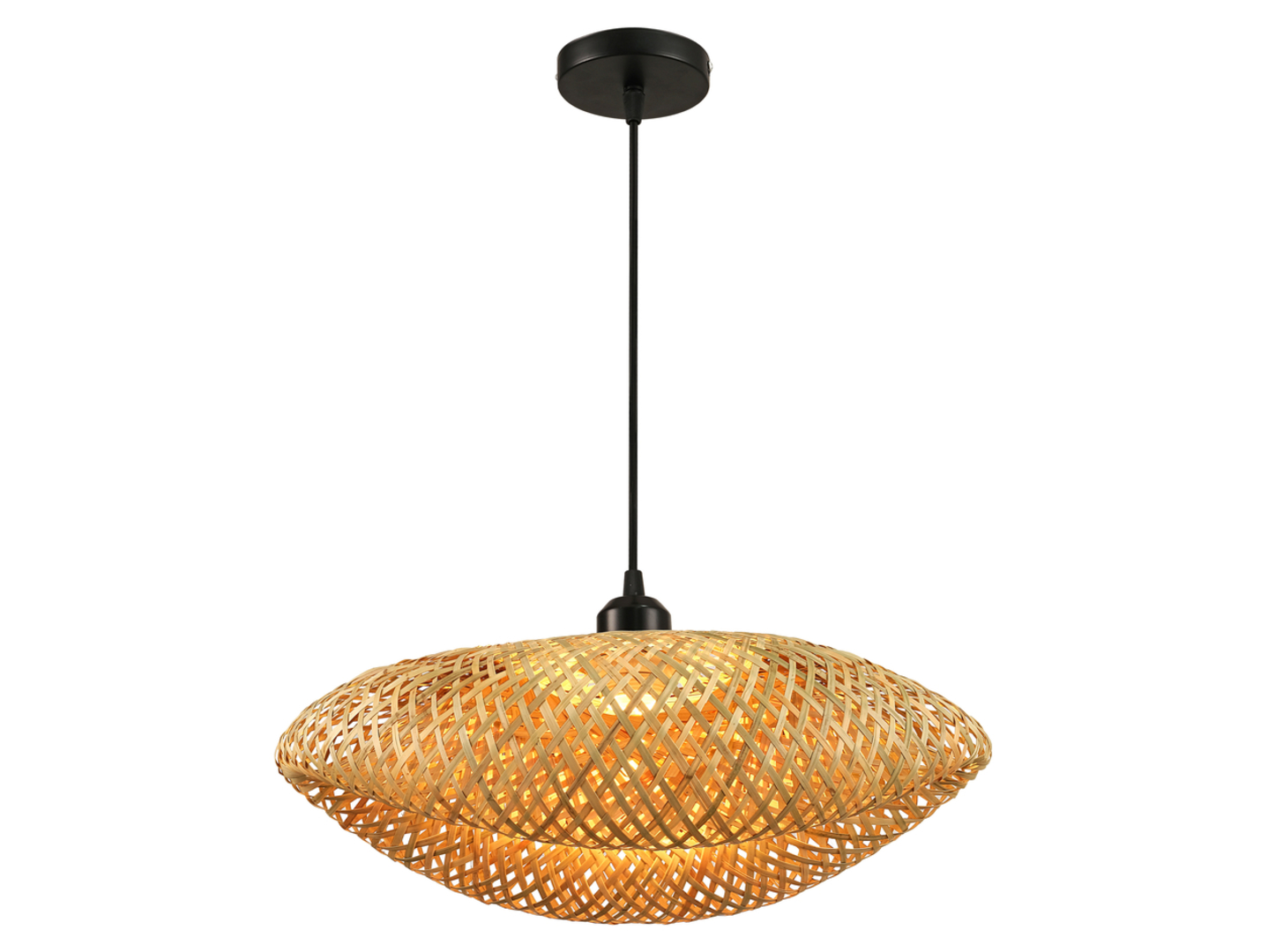 Lampa wisząca Bali bambusowa beżowo-czarna