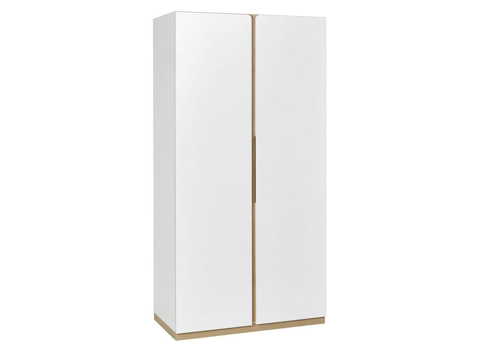 PRADO - Armoire 2 portes Blanc et Chêne Clair