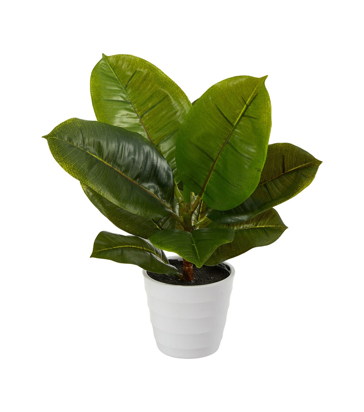 Nearly Natural 11 Real Touch Leaf Plant in White Planter