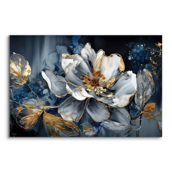 Obraz Na Płótnie Abstrakcyjny Kwiat Glamour 30x20cm