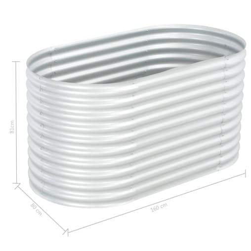 NNEVL Garden Raised Bed 160x80x81 cm Galvanised Steel Silver