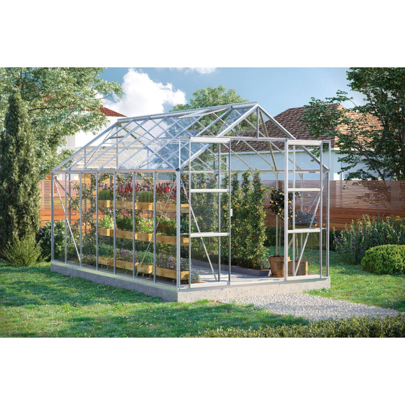 Serre en verre Uranus aluminium anodisé 11,5 m² VITAVIA