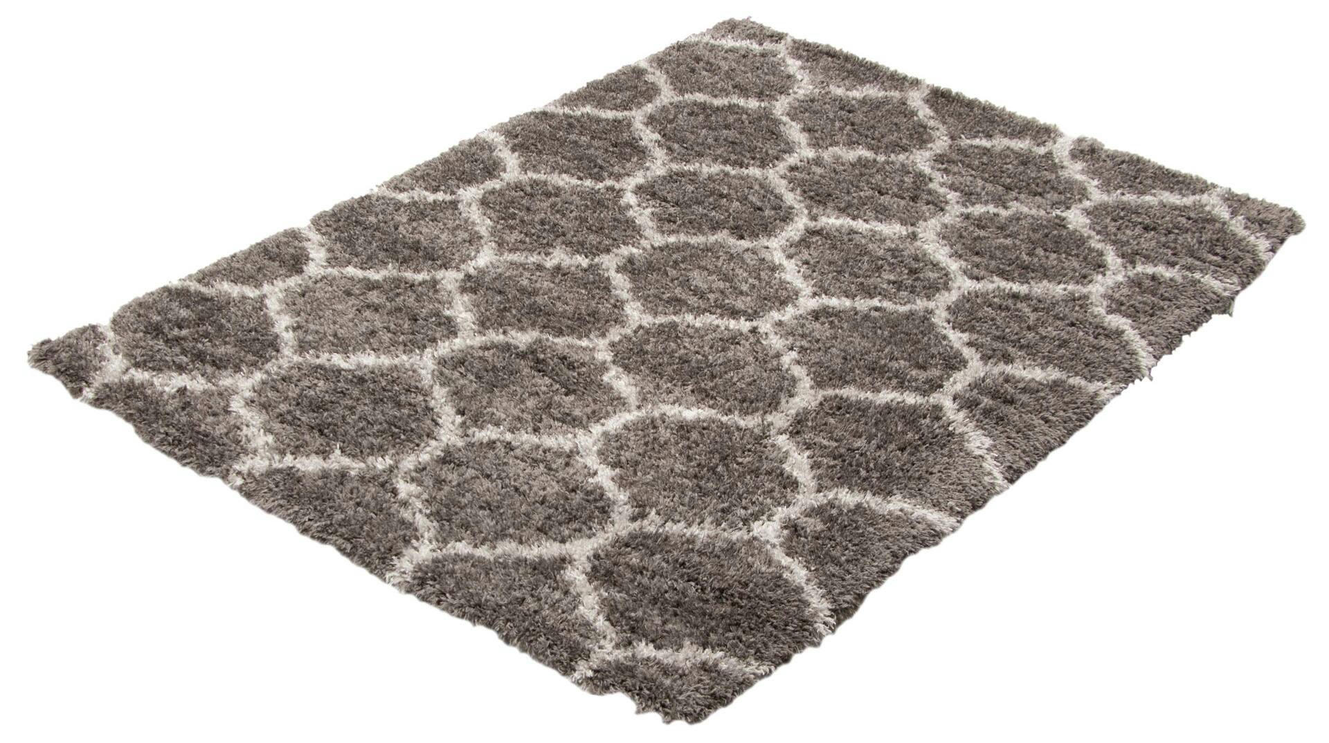 Agadir Rectangular Geometric Patterned Microfiber Shag Indoor Area Rug, 6.7-ft x 9.6-ft