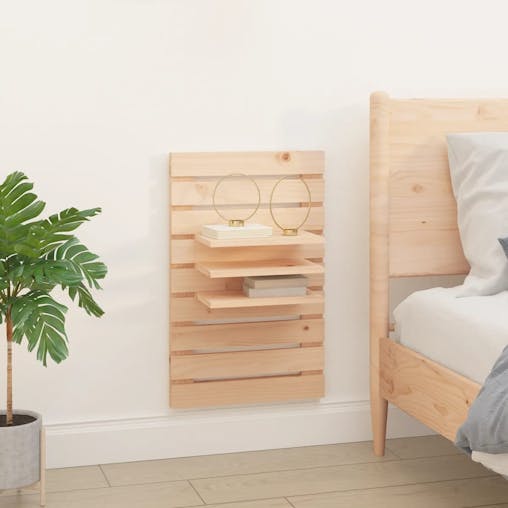 NNEVL Wall-mounted Bedside Shelves 2 pcs Solid Wood Pine