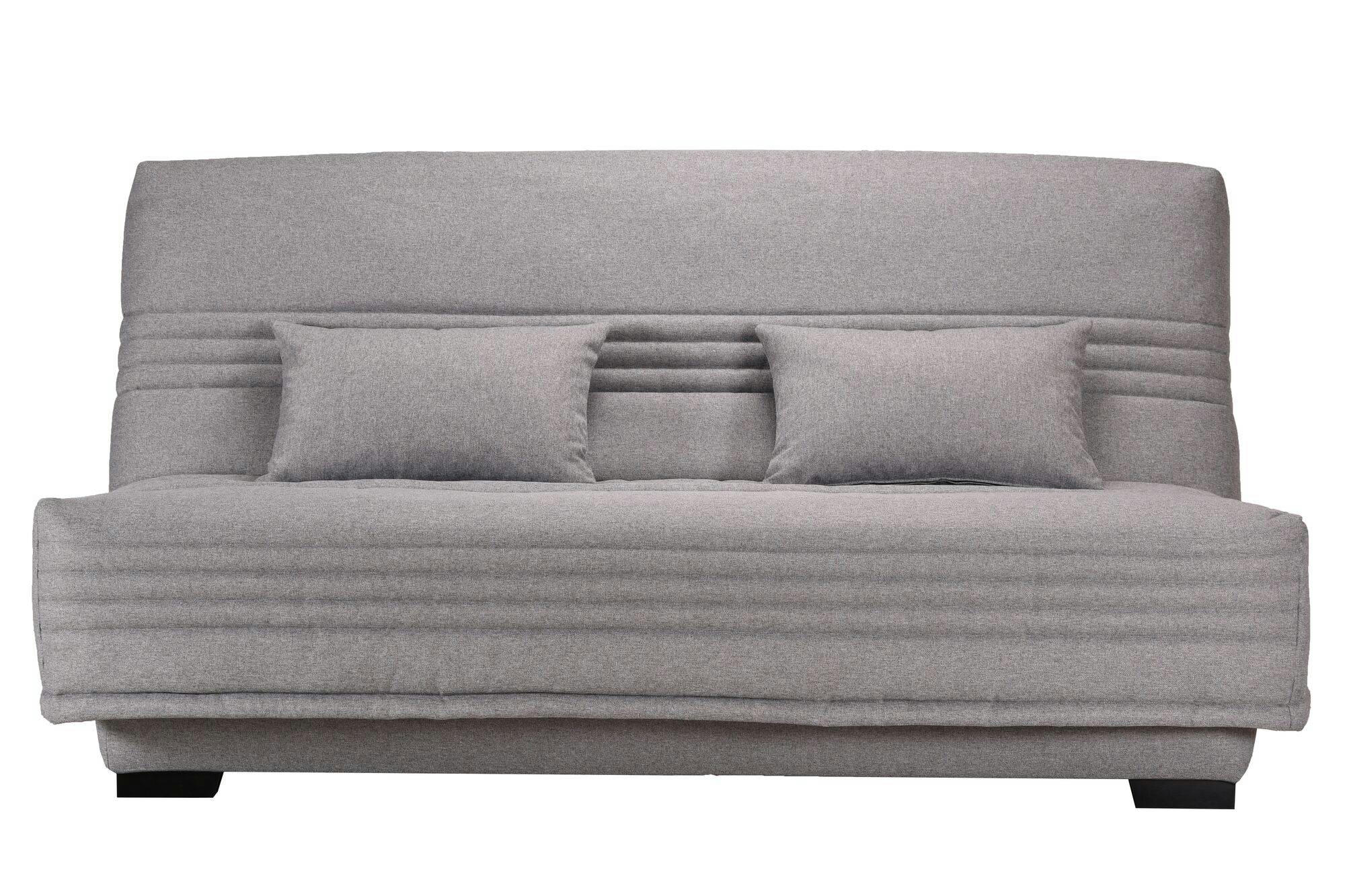 GUIDEL - Banquette clic-clac, matelas 17 cm en tissu polyester gris clair