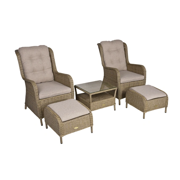 Gartenmöbel »Valencia«, 2 Sitzplätze, Stahl/Kunststoff/Polyester, inkl. Auflagen