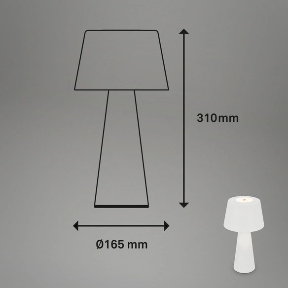 Tischleuchte, Höhe: 31cm, weiß