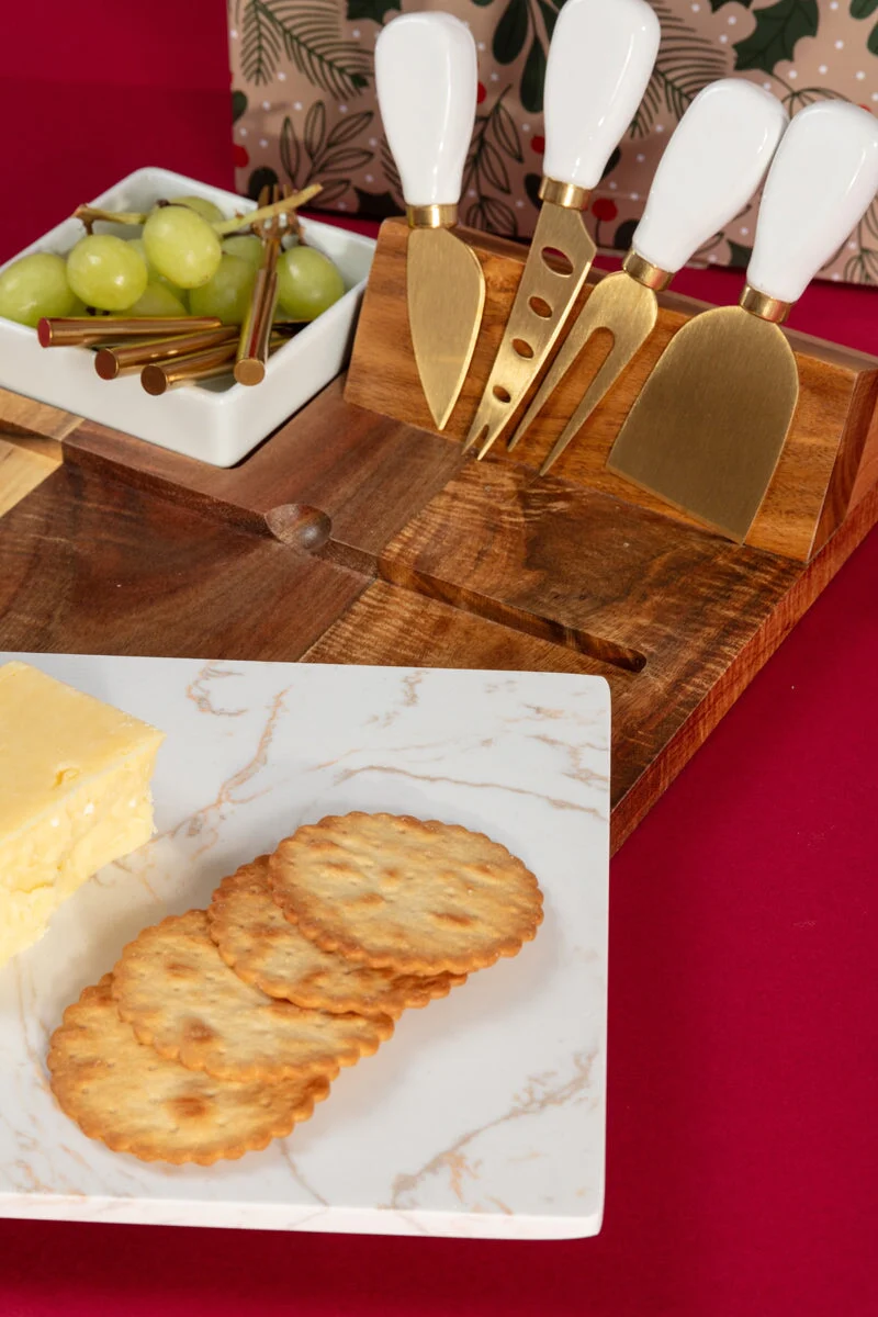 Large Marble Cheese Board Gift Set