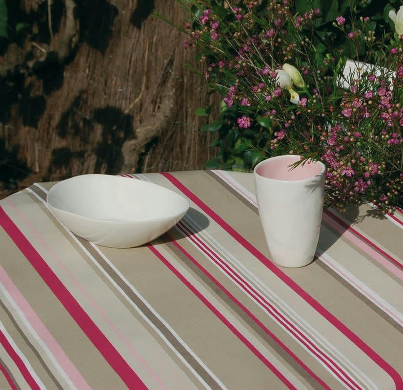 RAYURE - Nappe enduite rectangle 160 x 200 cm taupe