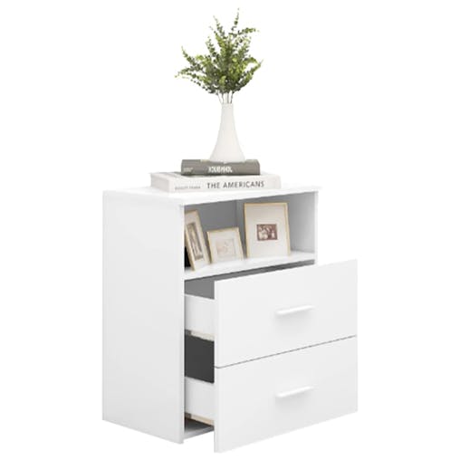 NNEVL Bed Cabinets 2 pcs White 50x32x60 cm