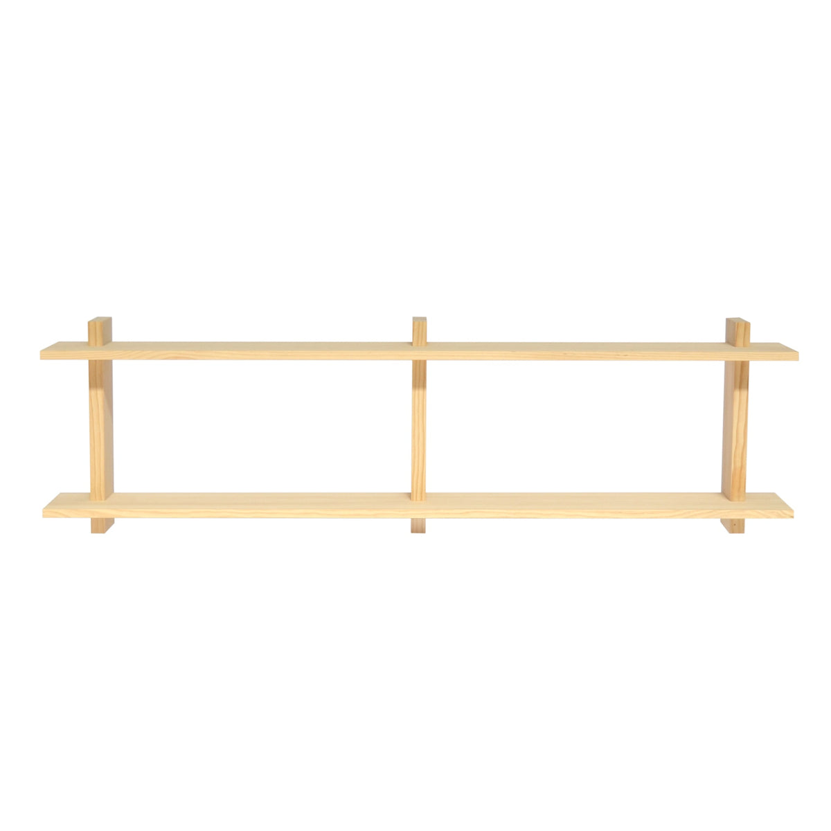 Naan Furniture Wandplank Soller - Natuurlijk gelakt massief - Dubbel - 150 cm
