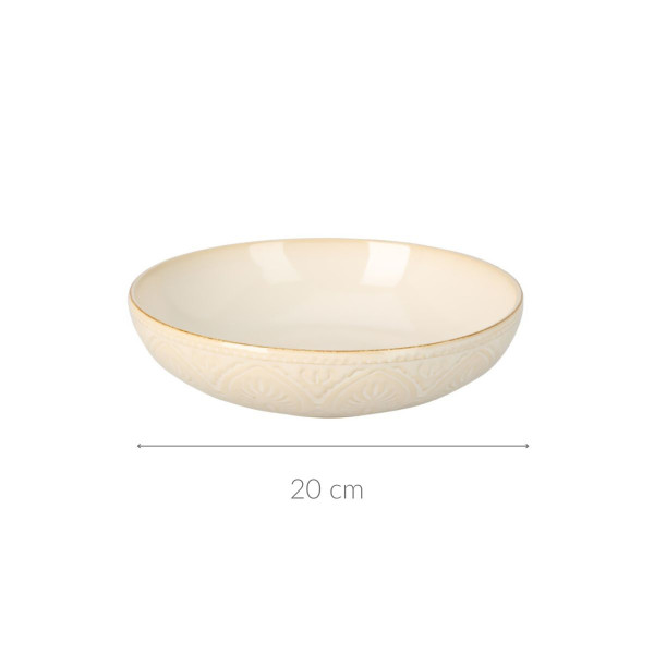 Ceramiczny talerz głęboki ze żłobionym wzorem, Ø 20 cm