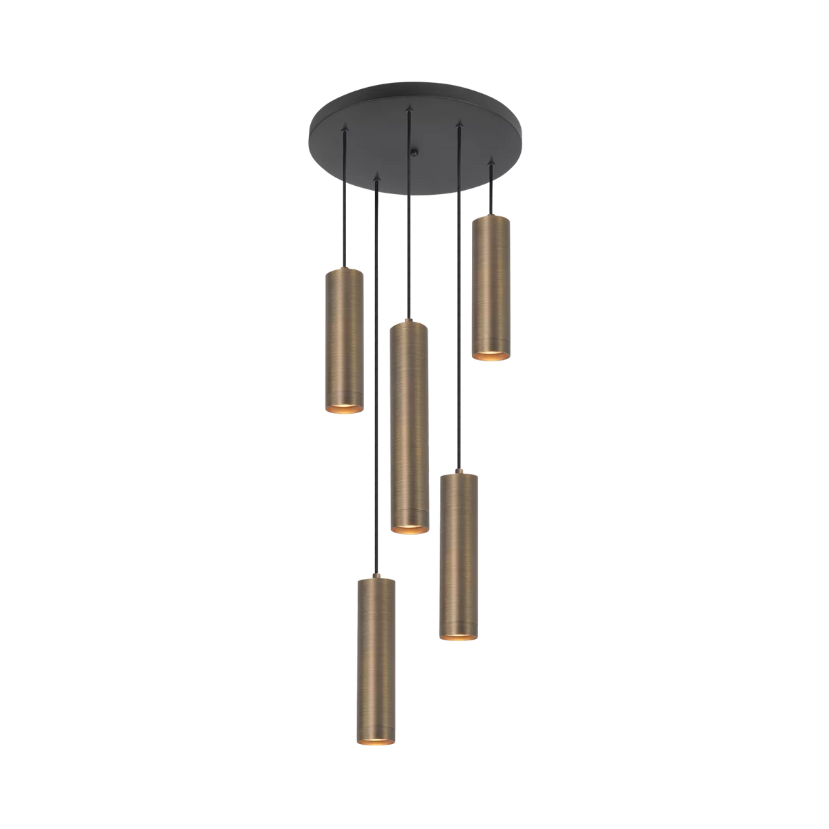 Highlight hanglamp Perugia - 5 lichts - 35 x 160  cm - zwart brons