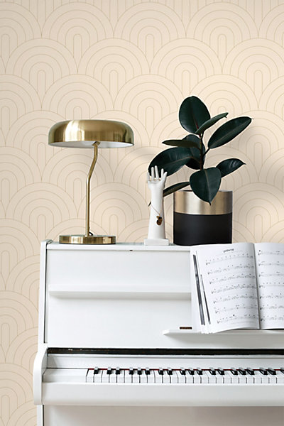 ESTAhome papier peint art déco beige 50 x 900 cm