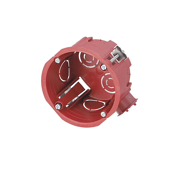 Boîte d encastrement de dérivation 60, peu profonde pour plaques de plâtre, avec vis, rouge, 1 pièce