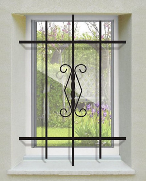 Grille de Defense Rustique pour Fenetre H 75 cm x L 80 cm (côte tableau)