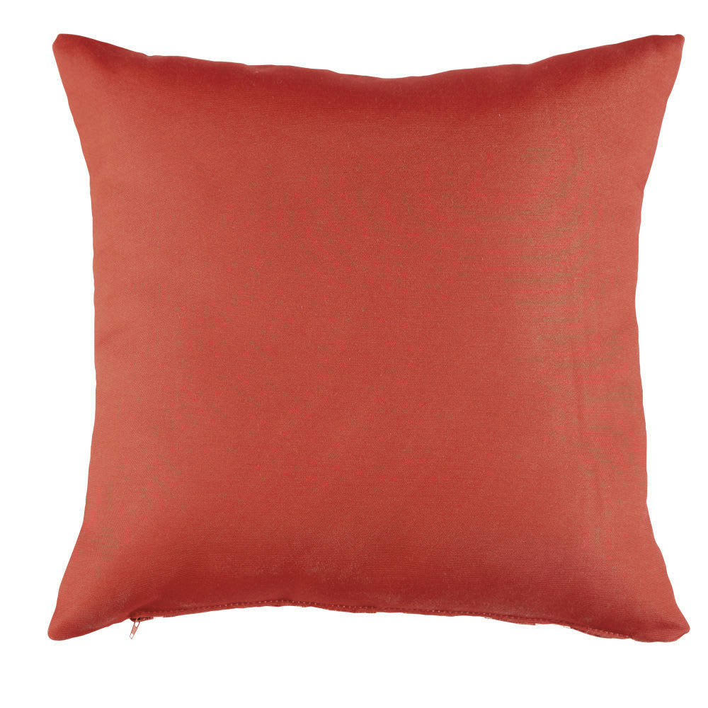 SINTRA - Coussin motifs graphiques imprimés oranges, verts et blancs 45x45