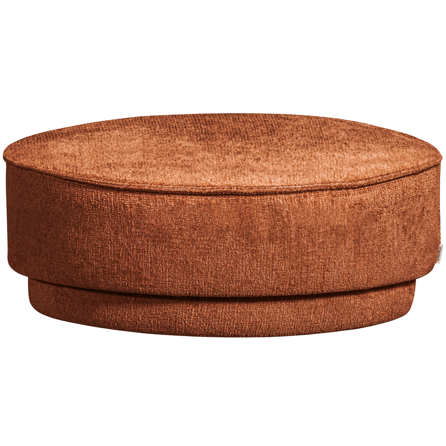 vtwonen poef Pearl - Chenille - Roest Melange - 28xØ80
