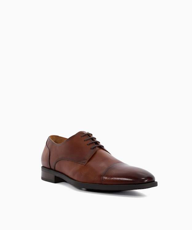Suffix Dark Tan - Wide Fit Leather Derby