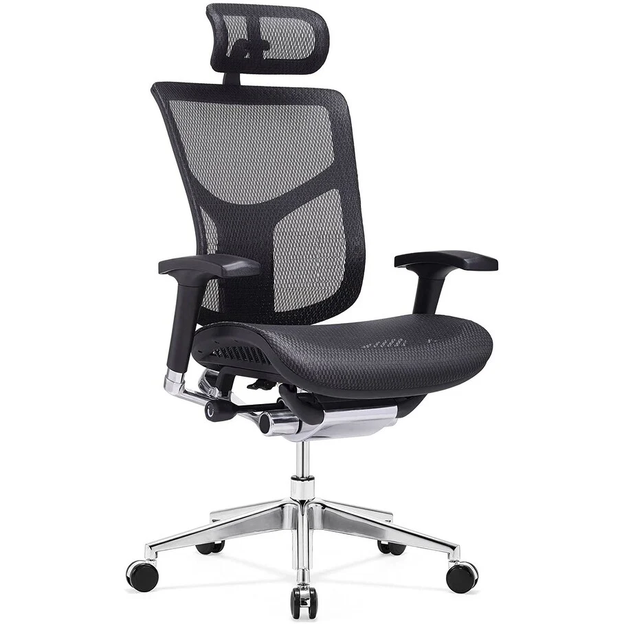 GM Seating Dreem II Mesh Series Executive Hi Swivel Chair Chrome Base with Headrest,